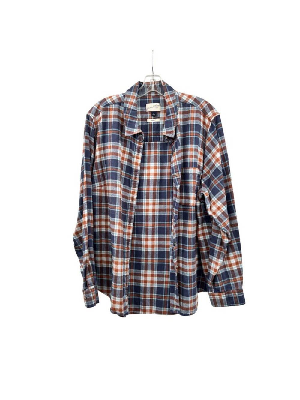 Universal Thread Womens Plaid Flannel Button Up Blue/Multi Relaxed Fit 1X